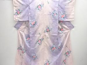 未使用品　薔薇に藤模様小紋着物